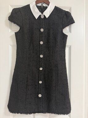 LIKELY Riello Dress | Black Tweed Mini | Revolve | Collared | Size 4